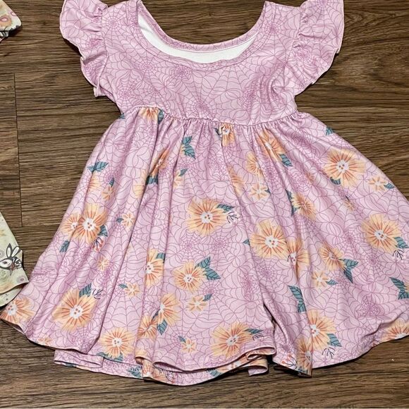 Dot Dot Smile 2 Halloween Theme Twirl and Tiered Dresses Lavender Sage 12-24 mos - Picture 16 of 16